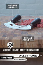 Dalstrong Mezzaluna - 8.5 inch Blade - Gladiator Series - Rocking & Mincing Produce Knife - Black ABS Handle