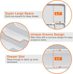 Expandable Silverware Drawer Organizer BPA Free Cutlery Organizer Small Utensil Organizer for Kitchen Drawers Adjustable Spoons Forks Knives Storage Drawer Divider, Gray