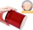 10 OZ Thick Candle Jars for Making Candles 15 Pcs, Empty Jars with Wood Lids for Candle Making, Sample Container, Red