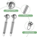 3 PCS Cactus Peeler Tool – Cactus Peeling Spoon, Pelador de Nopales, Multi-Function Nopal Cactus Cutter, Stainless Steel Nopales Peeler with Groove Edge for Peeling Nopales and Noodle