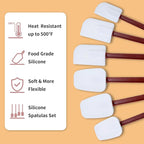 14 INCH Silicone Spatulas Heat Resistant Heavy Duty Rubber Spatulas Commercial Spatulas Set for Kitchen Use Silicone Cooking Utensils Sets of 2