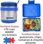 Yumbox Wide Mouth Zuppa 14 oz Triple Insulated Stainless Steel Food Jar, Superior Heat Retention, Leakproof, with Utensil Band and Spoon, Easy Open Grip, Hot 6 Hours or Cold 12 Hours, (Neptune Blue)