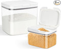 Flour Sugar Storage Containers, 2Pack 2.9 Qt + 4.75 Qt Food Storage Container with Pop-to-Flip Lids for Rice Dog Food Dog Treat Storage, Kitchen Organizers and Storage