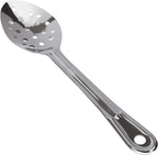 Super Strong, Ergonomic 11 in Serving Spoon 1 Pk. Big, Perforated Stainless Steel Spoons for Cooking, Baking and Basting. Best Kitchen Flatware for Buffet and Banquet Service in Restaurants and Homes