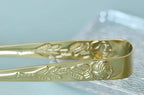 6PCS Mini Serving Tongs 4 Inches Small Rose Sugar Cube Tongs (Gold)