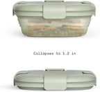 STOJO Collapsible Sandwich Box – 24oz, Reusable Food Storage Container, Silicone Bowl for Hot/Cold Food – Meal Prep, Lunch, Camping, Hiking – Dishwasher Safe (Set of 1, Sage Green)
