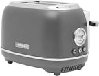 Haden Chelsea 2 Slice Wide Slot Toaster with Adjustable Browning Control, Grey & Chrome
