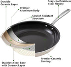 Cookware Set Nonstick Frying Pans, 8 &10 inches Ceramic Non Stick Skillets, Egg Fry Pans for Cooking,PTFE,PFOA,PFAs Free,Oven&Dishwasher Safe,Ash Grey