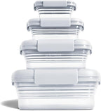 Stojo Nestable Collapsible Food Storage Container - Set of 4, Cashmere - Leak-Proof Airtight Seal Made With Food Grade Silicone For Meal Prep, Lunch Box, Pantry Organizer - Microwave & Dishwasher Safe