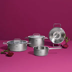 Fissler Pure Collection Stainless Steel 2.7 Quart Rondeau with Glass Lid