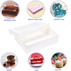 10 Pack 19x14x5 Inch Large Rectangle Cake Boxes with Thick Cake Boards, Half Sheet Bakery Boxes for Pastry Baking,Cupcake,Muffins & Pie