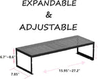Stackable Expandable Metal Shelf Organizer - Adjustable Wire Storage Rack with Holes for Kitchen, Bathroom, Cabinet, Office - Space Saving, Durable & Sturdy Design（2PACKS/Medium/Black