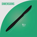 1,000 Plastic Disposable Knives Bulk Black Medium Weight Disposable Silverware Plastic Cutlery Knife