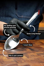 Dalstrong Chef's Utility Spoon - Silver 304 Stainless Steel - Professional Use - Corrosion Resistant - 1 TBSP 9 inch long - Tasting Plating Metal Spoon - Mirror Polish Satin Finish - Engraved Logo