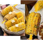 10PCS Corn Holders - Corn on The Cob Skewers,Stainless Steel Corn Fork Prong Skewers Kitchen Tool for BBQ Twin Prong Sweetcorn Holders Home Cooking Fork