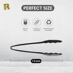 12 Pack Large Plastic Serving Tongs For Buffet - Plastic Serving Utensils For Hot And Cold Food - Disposable Serving Tongs For Parties, Holidays And Gatherings (Black)