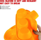 12 Cups Silicone Muffin Pan, Nonstick Cupcake Pan, Heat Resistant Silicone Muffin Tin, Reusable Cupcake Moulds Baking Pan for Cakes, Bread (Orange-2 Packs)