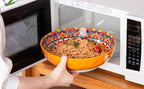 YUN TAO Large Serving Bowls,10 inch Ceramic Bowls, 75 Oz Capacity, Vibrant Orange Hue - Microwave and Dishwasher Safe for Salad, Pasta, Entertaining and Party (Set of 2)