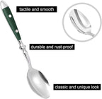20-Piece Silverware Set, Stainless Steel Flatware Set, Service for 4, Vintage Cutlery Set with Green Bakelite Handle, Mirror Polished | Rustic | Dishwasher Safe