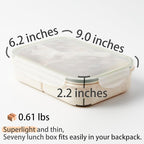 SEVENY Bento Box Natural Wheat Fiber Material,Ideal Leak-Proof Bento Box Adults,Lunch Box for Women,BPA-Free Lunch Box,Reusable Meal Prep Container for Body Builders, White