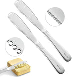 Butter Spreader Knife for Cold Butter above 20℉, Butter Slicer, Butter Curler, Butter Grater, Butter Blade (2 knives)