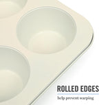 Martha Stewart Gallen 6 Cup Nonstick Carbon Steel Muffin/Cupcake Pan - Teal