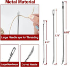Ofargo Meat Trussing Needles, Roasting Trussing Needles for Lacing Roast Turkey, Chicken, Pork Skin, Whole Hog, Lamb, and Rotisserie Pig; Two of Each Size 4.9/5.7/7inch, 6pcs in All