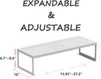 Stackable Expandable Metal Shelf Organizer - Adjustable Wire Storage Rack with Holes for Kitchen, Bathroom, Cabinet, Office - Space Saving, Durable & Sturdy Design（1PACK/Large/White