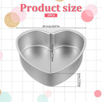 3 Pieces Heart Shaped Cake Pans, 8 Inch Aluminum Heart Cake Molds, Cake Baking Supplies, Heat-Resistant DIY Baking Tool for Wedding, Birthday Party, Engagement, Valentine Day