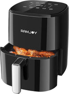 Air Fryer 3.8 Quarts for 1-2 people, 8-in-1 Functions, Air Fry, Roast, Bake, Broil, Preheat, Shake, Digital Small Air Fryer, Nonstick Dishwasher-Safe Basket, Compact Air Fryers, Black