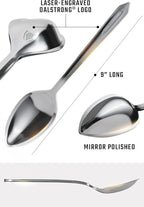 Dalstrong Chef's Utility Spoon - Silver 304 Stainless Steel - Professional Use - Corrosion Resistant - 1 TBSP 9 inch long - Tasting Plating Metal Spoon - Mirror Polish Satin Finish - Engraved Logo