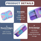 Silicone Lunch Box for Adults & Kids, 40oz Bento Box | 3 Compartments, Leak-Proof Design, 100% Food-Grade Silicone | Microwavable & Portable For All Occasions (5.7x8.5in, Purple)