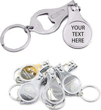 100pcs-Personalized 4 in 1 Multi Function Bottle Opener, Nail Clipper, Wedding Favors Brewery, Private Customized, Sliver, Multitool Gifts for Men
