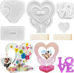 3 Sets Large Photo Frame Resin Molds, AIFUDA Heart Silicone with Love Mould for Epoxy Resin, DIY Picture Frame Mold for Casting Art Crafts