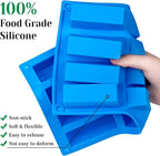3 PCS Granola Bar Mold, 12 Cavity Rectangle Silicone Bar Mold for Baking Chocolate/Candy/Protein/Energy Bar, Caramel, Truffle, Brownie, Cheesecake, Ganache, Butter