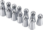 13 PCS Russian Piping Tips, Stainless Steel Russian Piping Tips Set, Russian Tips Set for Decorating Cake Cream Cookies Pastry Baking Tools