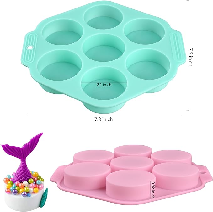 Actvty Round Chocolate Covered Cookie Molds, 3 Pcs Cylinder Chocolate Candy Silicone Molds, Perfect for Chocolate Covered Oreos, Candy, Cakes, Jelly, Muffin, Soap