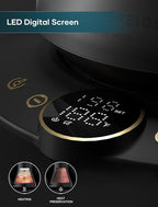 Gooseneck Electric Kettle with ±1℉ Temperature Control for Pour Over Coffee & Tea, Quick Heating, BPA-Free Stainless Steel, Built-in Brew Timer, 1500W/0.9L (Onyx Black)