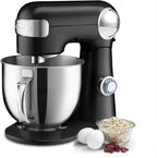 Cuisinart Stand Mixer, 12 Speed, 5.5 Quart Stainless Steel Bowl, Chef’s Whisk, Mixing Paddle, Dough Hook, Splash Guard w/ Pour Spout, Onyx, SM-50BK, Manual