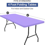 homing Rectangle Table Cloth Cover, Waterproof Polyester Elastic Fitted Tablecloth, Fits for 4 Foot Folding Tables, Washable Table Protector for Picnic, Camping, Outdoor (Lavender, 24" x 48")