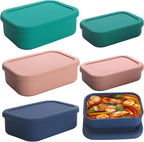 2 Cup and 1 Cup Silicone Freezer Trays with Lid 6 Pack Silicone Freezer Molds soup freezer containers Make 6 Perfect Soups, Broths, Stews, Sauces, Curries (Multicolor 6 Pack)