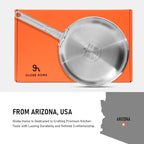 12 Inch Ceramic Non Stick Frying Pans - 5 Ply Stainless Clad Nonstick Skillet, Toxic, PTFE & PFOA FREE, Professional Cookware for Induction, All Stoves and Oven up to 650°F