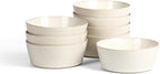 Stone Lain Claire 8-Piece Bowl Set Stoneware, Bowls, Dishwasher and Microwave Safe, Dish Set for 8, White