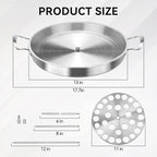 Stainless Steel Multi-Function Pastor Skewer Turkey Roasting Pan Suitable for Fried Corn Tortillas (Al Pastor), Shawarma Skewers,Chicken Leg Rack for Grill (Extra Large)