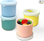 1-Cup Silicone Food Storage Containers with Lids, 4 Pack 8.5 oz Reusable Snack Fruits Containers Cups Leak Proof Soup Freezer Molds Small Lunch Box BPA Free for Kids Baby Daycare School Travel Baby