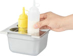 Restaurantware Squeeze Bottle Template Pack of 1 Stainless Steel 4 Hole Holder Top, 2.5" Diameter Fits 1/6 Size Food Pans, Dishwasher Friendly Integrated Lip Design Holder Top for Condiment Bottles