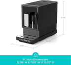 CASABREWS ACAFE PLUS Automatic Espresso Machine, 20bar Espresso Coffee Machine with Grinder and Milk Frother, Professional Coffee Maker with Touch Screen for Cappuccino and Americano, Black