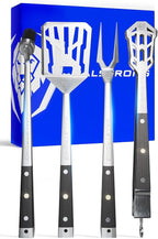 DALSTRONG 4-Piece Professional BBQ Pitmaster Grill Set - Premium High-Carbon Stainless Steel Grilling - 18 inch Length - Silicone Brush, Spatula, Tongs, Fork - G10 Handles