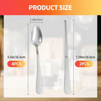 Grapefruit Spoon & Knife Set,Stainless Steel Grapefruit Spoon Utensil With Serrated Edge,Silver Kitchen Tool,Multi-Use for Citrus, Kiwi,Dessert, Avocado & More (6 PCS)