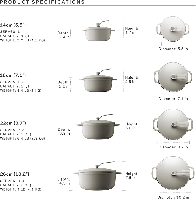 Vermicular Oven Pot 2.0 | Lightweight Enameled Cast Iron Pot | 18cm (2 Qt) | Non-Toxic | Induction-compatible | Dutch Oven | Made in Japan | Hazelnut Brown